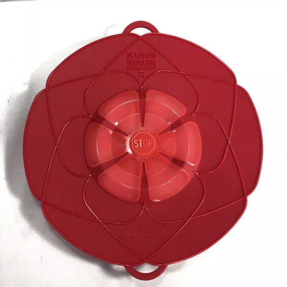 Kuhn Rikon Kochblume Silicone Spill Stopper Red Medium Splatter Guard - Picture 1 of 3